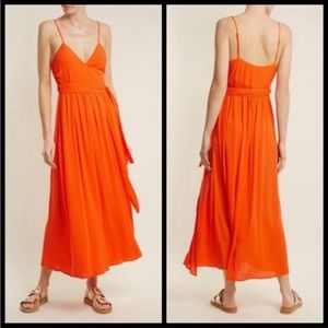 Mara Hoffman Swim Alma Orange Wrap Maxi Long Dress